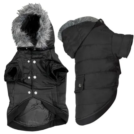 Flamingo Polar Black ФЛАМІНГО КУРТКА З КАПЮШОНОМ одяг для собак 34 см