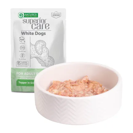 Nature's Protection Superior Care White Dogs Adult Tuna &amp; Sea Bass Додатковий вологий корм для собак з білим забарвленням з тунцем і морським окунем, 70 г — Фото 3