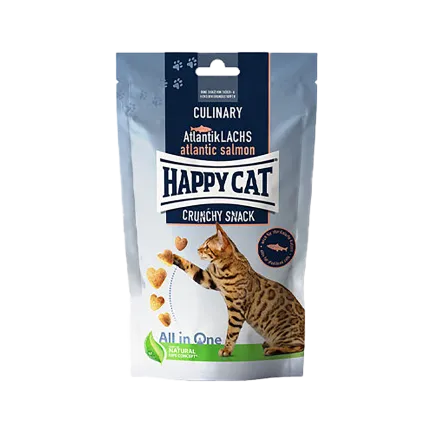 Хрусткі ласощі Happy Cat Culinary Crunchy Snack Atlantik-Lachs для дорослих котів з атлантичним лососем, 70 г