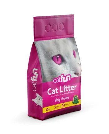 Наповнювач Catfun бентонітовий для котячих туалетів з ароматом дитячої присипки 10 л
