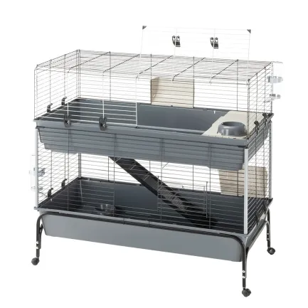 Ferplast CAGE RABBIT 120 W/STAND Клітка для кролів 2 поверхи, пластик — Фото 2