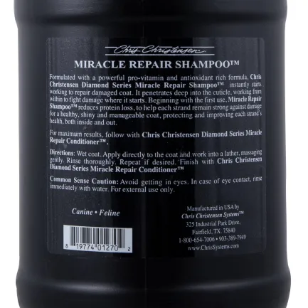 Шампунь для собак і котів Chris Christensen Miracle Repair для догляду за шерстю 3.8 л — Фото 3