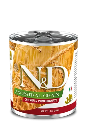 Вологий корм для собак Farmina N&amp;D Ancestral Grain CHICKEN ADULT MEDIUM &amp; MAXI низькозерновий з куркою, гранатом 285 г