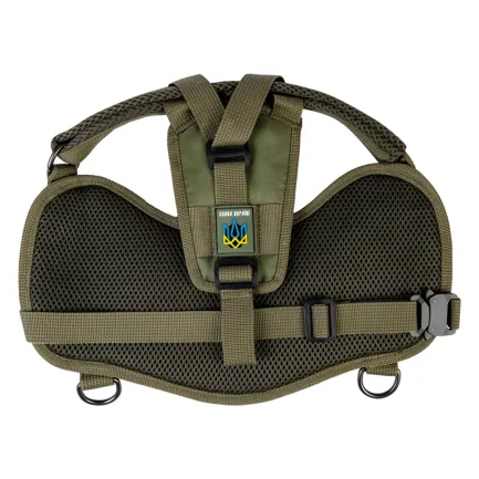 Шлея для службових собак WAUDOG PRO, металевий фастекс, XS, В 35-45 см, хакі — Фото 3