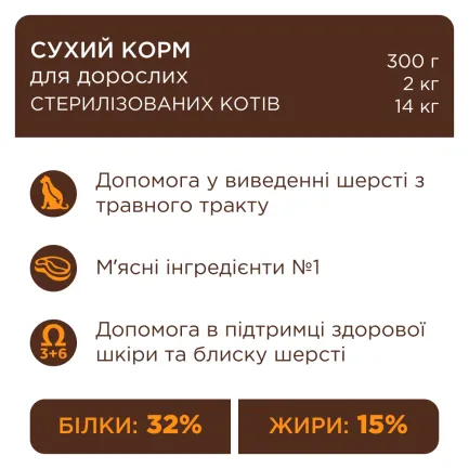 С4Р Сухий корм для дорослих стерилізованих котів, 0,3 кг — Фото 5