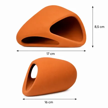 Декорація Hobby Wave Cave 2 red 17x16x8,5 см - керамічне укриття для риб і креветок в акваріумі (41659) — Фото 1