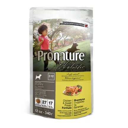 Pronature Holistic Puppy Chicken&amp;Sweet Potato ПРОНАТЮР ХОЛІСТИК КУРКА З БАТАТОМ сухий холістик корм для цуценят 0,34 кг