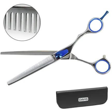 Davis Extreme Edge BLUE Thinning ДЕВІС ЕКСТРІМ ЕДЖ філірувальні ножиці для стрижки собак 7" , 17,8 см
