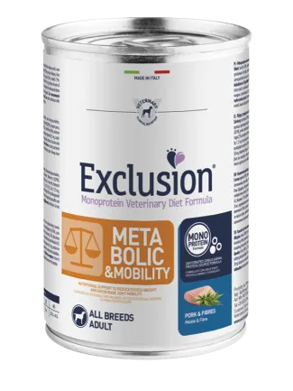 Консерва Exclusion Metabolic&amp;Mobility зі свининою для собак для зменшення ваги та відновлення суглобів 400 г