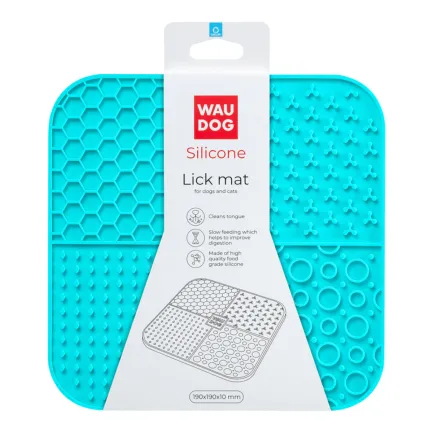 Килимок для злизування WAUDOG Silicone, 190х190х10 мм, блакитний — Фото 1