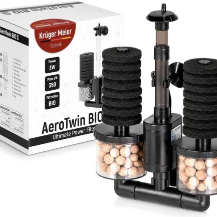 Внутрішній фільтр Kruger Meier AeroTwin BIO S для акваріума 20-60 л, 350 л/год, 3 Вт — Фото 8