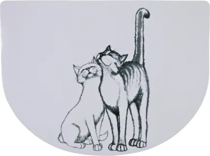Килимок Trixie Pussy Cats під миски для котів, пластиковий, 40х30 см (білий)