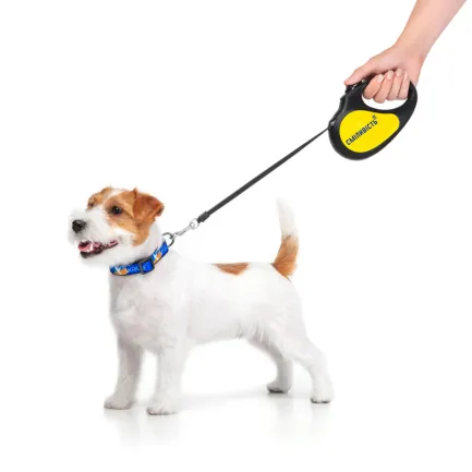 Повідець-рулетка для собак WAUDOG R-leash, малюнок "Сміливість", M, до 25 кг, 5 м, світловідбиваюча стрічка чорний — Фото 8