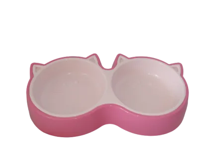 Пластикова миска AnimAll для котів (2 х 350 мл), рожева