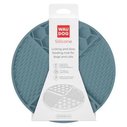 Килимок для злизування і повільного харчування WAUDOG Silicone, 211х211х30 мм, сірий — Фото 1
