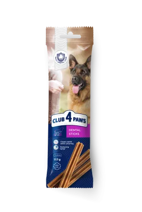 CLUB 4 PAWS Преміум дентал стікс. Жувальні палички для дорослих собак, 0,117 кг