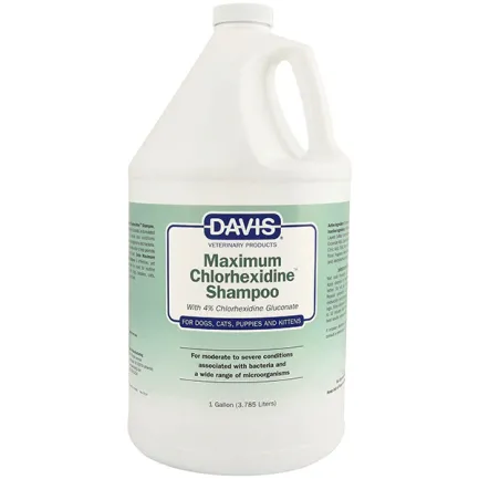 Davis Maximum Chlorhexidine Shampoo ДЕВІС МАКСИМУМ ХЛОРГЕКСИДИН шампунь з 4% хлоргексидином для собак і котів із захворюваннями шкіри та шерсті 3,8 л