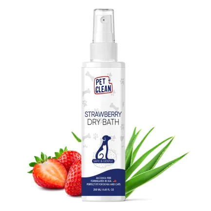 Сухий шампунь Pet Clean DRY BATH-STRAWBERRY для домашніх тварин з ароматом полуниці 250мл