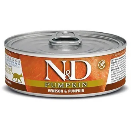 Вологий корм для котів Farmina N&amp;D Grain Free PUMPKIN VENISON ADULT з гарбузом та олениною 70 г