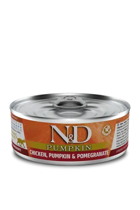 Вологий корм для кішок Farmina N&amp;D Grain Free PUMPKIN CHICKEN ADULT беззерновий з гарбузом, куркою, гранатом 80 г