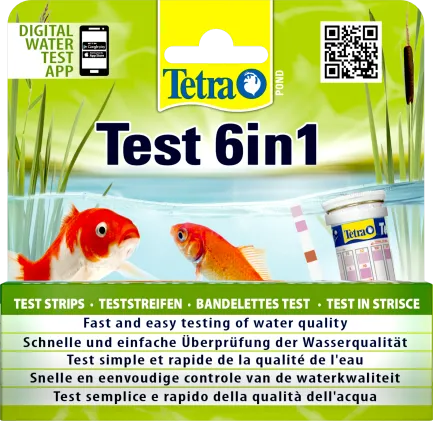Набір індикаторних тестів Tetra Pond Test 6in1 для перевірки показників якості ставкової води, 25 шт