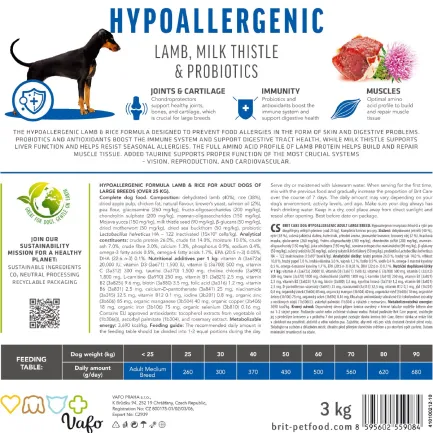 Сухий корм Brit Care Dog Hypoallergenic Adult Large Breed для собак великих порід, гіпоалергенний з ягням, 3 кг — Фото 7