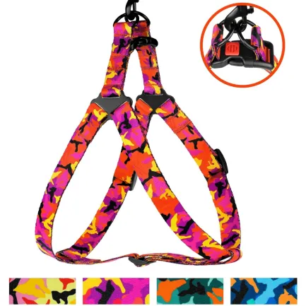 Шлея для Собак BronzeDog Urban Camo Нейлонова Рожева L — Фото 3