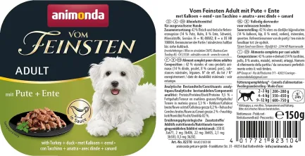 Корм вологий для собак Animonda Vom Feinsten delicious sauce Adult with Turkey + duck з індичкою і качкою, 150 г — Фото 1