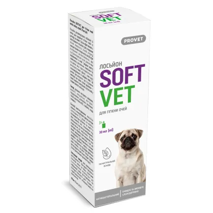 Лосьйон PROVET SOFTVET для гігієни очей котів і собак 30 мл — Фото 3