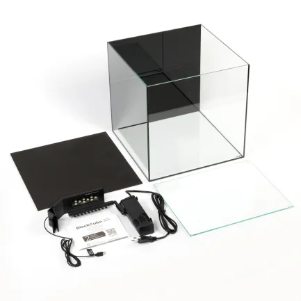 Акваріумний набір BlackCube 30 літрів, з чорною задньою стінкою, 31х31х31 см, скло 4 мм — Фото 2