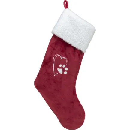 Панчоха Trixie Різдвяна плюш червона 47см