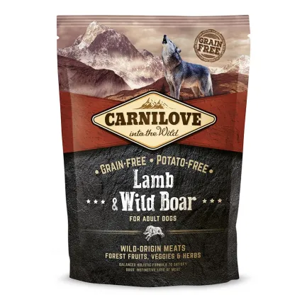 Сухий корм Carnilove Lamb &amp; Wild Boar для дорослих собак всіх порід, ягня та кабан, 1,5 кг
