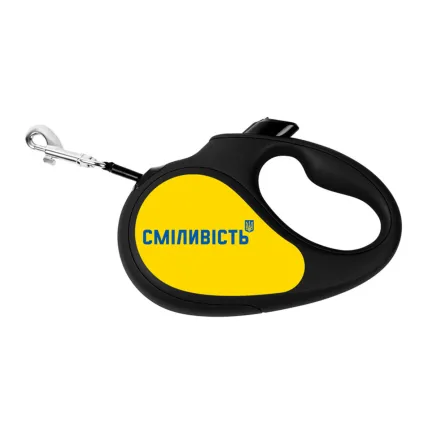 Повідець-рулетка для собак WAUDOG R-leash, малюнок "Сміливість", L, до 50 кг, 5 м, світловідбиваюча стрічка чорний — Фото 4