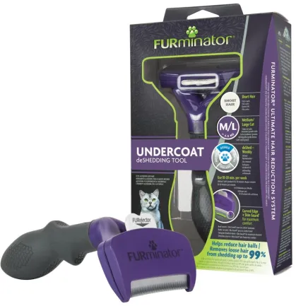 Фурмінатор FURminator для котів із короткою шерстю, розмір L