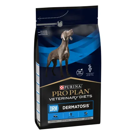 Сухий дієтичний корм PRO PLAN VETERINARY DIETS DRM Dermatosis для цуценят та дорослих собак для підтримання функції шкіри при дерматозах та надмірному випадінні шерсті 3 кг — Фото 2