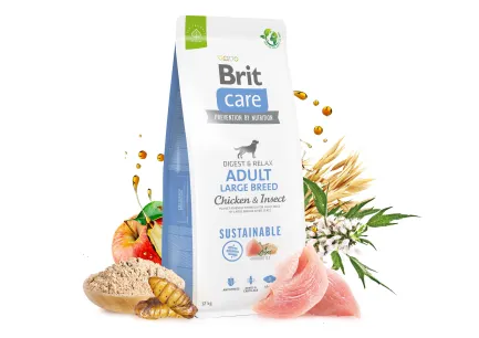 Сухий корм Brit Care Dog Sustainable Adult Large Breed для собак великих порід, з куркою та комахами, 3 кг — Фото 5
