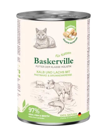 Baskerville KF Holistic Kalb und Lachs. Телятина та лосось для котів, 400 г