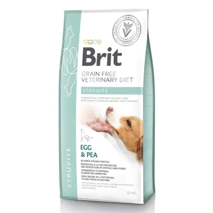 Сухий корм Brit GF VetDiet Dog Struvite для собак, при сечокаменній хворобі, з яйцем, індичкою, горохом і гречкою, 12 кг