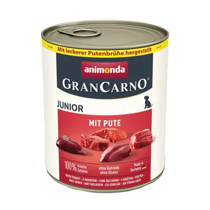 Корм вологий для цуценят Animonda GranCarno Junior Turkey з індичкою, 800 г