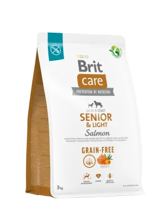 Сухий корм Brit Care Dog Grain-free Senior &amp; Light для старіючих собак, беззерновий з лососем, 3 кг
