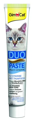 Паста для котів GimCat DUO PASTE Multi-vitamin 12 vitamins with tuna 12 вітамінів та тунець, 50 г — Фото 1