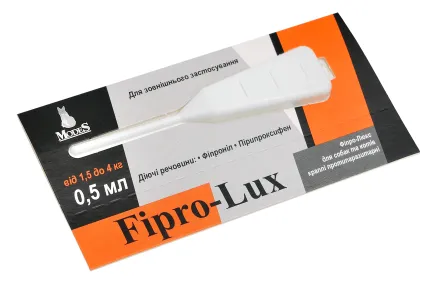 Фіпро-Люкс (Fipro-Lux) протипаразитарні краплі для кошенят та цуценят 1,5-4 кг, 0,5мл, MODES (від бліх, від кліщів) — Фото 1