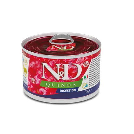Вологий корм для собак Farmina N&amp;D Quinoa DIGESTION, LAMB &amp; FENNEL ADULT MINI дієт. харчування у разі порушень травлення з ягням та кіноа, 140 г