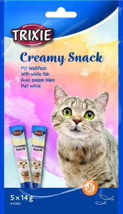 Ласощі Trixie Creamy Snacks для котів, риба, 5 шт/упак, 14 г