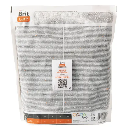Сухий корм Brit Care Dog Hypoallergenic Adult Medium Breed для собак середніх порід, гіпоалергенний з ягням, 1 кг — Фото 4