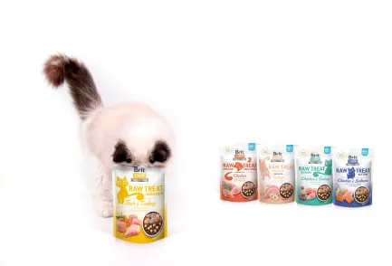 Ласощі для котів Brit Raw Treat Hair &amp; Skin Freeze-dried з рибою та індичкою, 40 г — Фото 3
