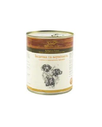 Hubertus Gold. Консерви для собак. Індичка та вермішель 800 г