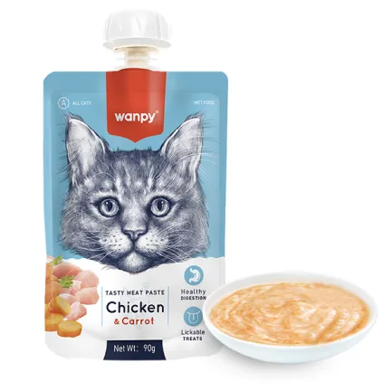 Wanpy Chicken &amp; Carrot ВАНПІ КРЕМ-ПЮРЕ КУРКА З МОРКВОЮ рідкий корм для котів 0,09 кг