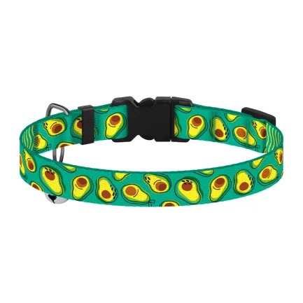 Нашийник для Котів BronzeDog Urban Fruits Нейлоновий з Пластиковою Пряжкою та Дзвіночком Авокадо XS — Фото 2
