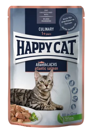 Вологий корм Happy Cat Culinary AtlantikLachs у вигляді шматочків в cоусі для котів з атлантичним лососем